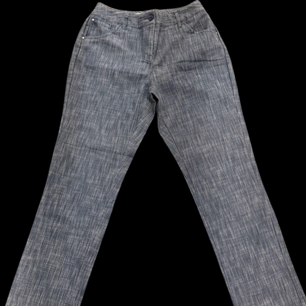 Casual dark blue Textured Pants